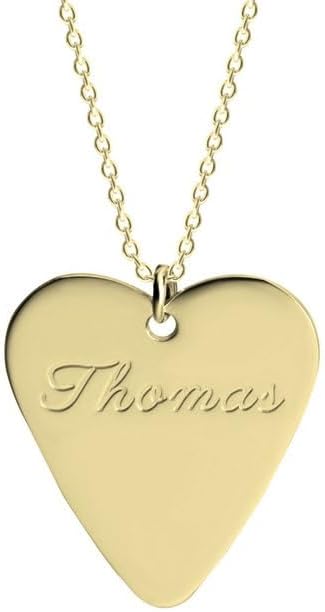 Personalized 14K Gold-Plated or Sterling Silver Engraved Heart Necklace