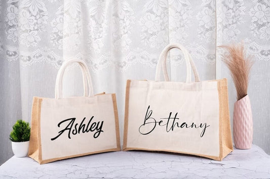 Personalized Custom Name & Logo Canvas Tote Bag