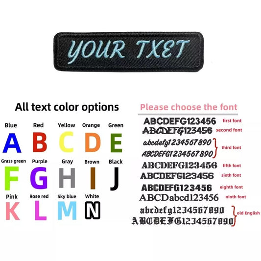2PCS Custom Embroidered Name Patches Motorcycle Biker Tactical Tags Iron-on 4X1"