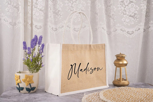 Custom Small Large Jute Bag, Beach Bag, Beach Tote Bags