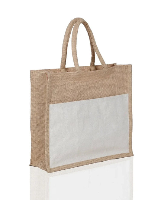 Pack Of Jute Bag with Front Canvas Pocket, Wedding Welcome Gift, Eco Friendly