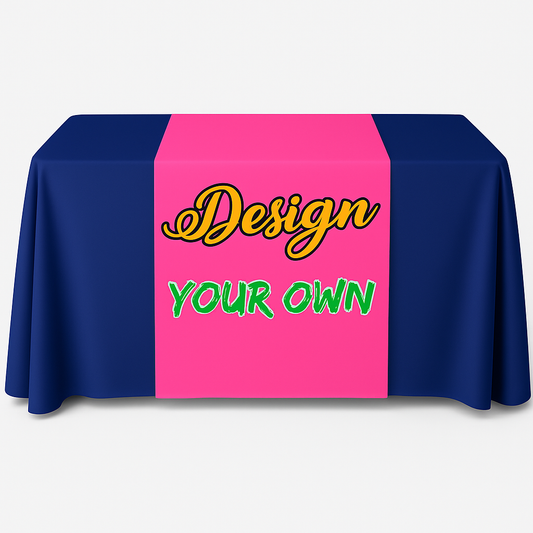 Custom Table Runner with Business Logo Text Personalized Tablecloth Runners Customize Logo for Tradeshow Vendor
