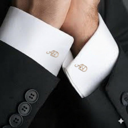 Custom Monogram Letter Cuff Links, Gold or Silver Wedding Groom Groomsmen Gift , Personalized Initial Cufflinks for Men