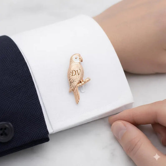 Personalized 925 Silver Dove Cufflinks – Custom Initial Anniversary Gift
