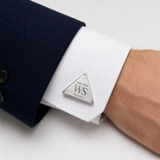 Personalized Black Onyx Cufflinks – Sterling Silver Anniversary Gift