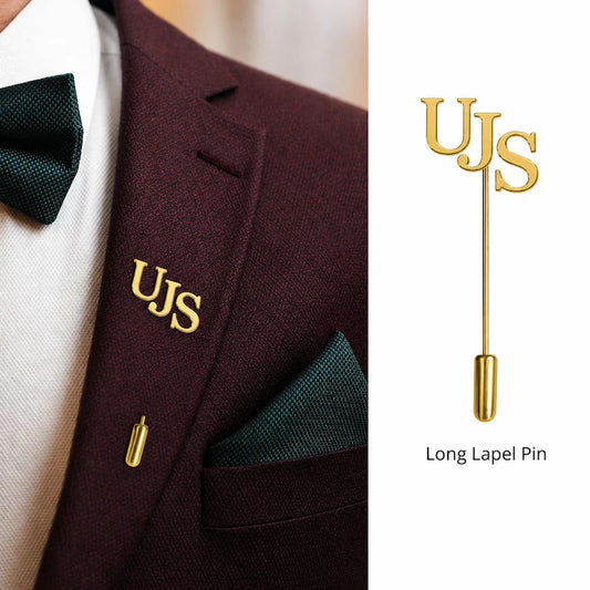 925 Sterling Silver Custom lapel Stick pin, Enamel Pin, Groomsmen proposal, initial lapel pins, Custom Brooch, Groomsmen Gifts, Gift For Him