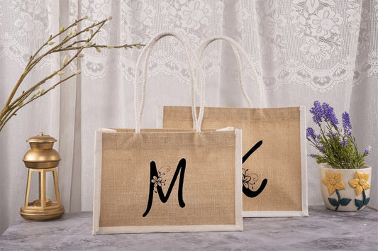 Bridesmaid Bag gift-Name Jute Tote Bag-Thanksgiving Gift-Wedding Gift-party gift bag