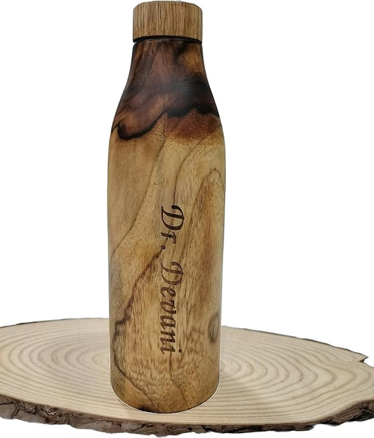 Wooden + Copper Water Bottle - 500ml