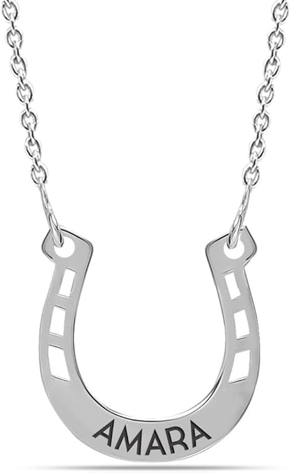 925 Sterling Silver Horseshoe Pendant Necklace