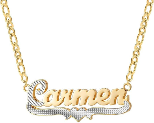 Personalized Name Plate Necklace 18K Gold