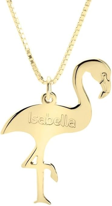 Personalized Flamingo Name Necklace