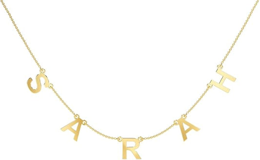 Name Necklace Personalized 18K Gold Plated Nameplate Custom Necklace