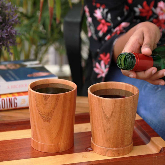 Personalized Neem Wood Whiskey Glasses