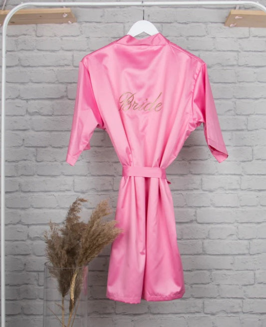 Personalised Satin Robe - Barbie Pink