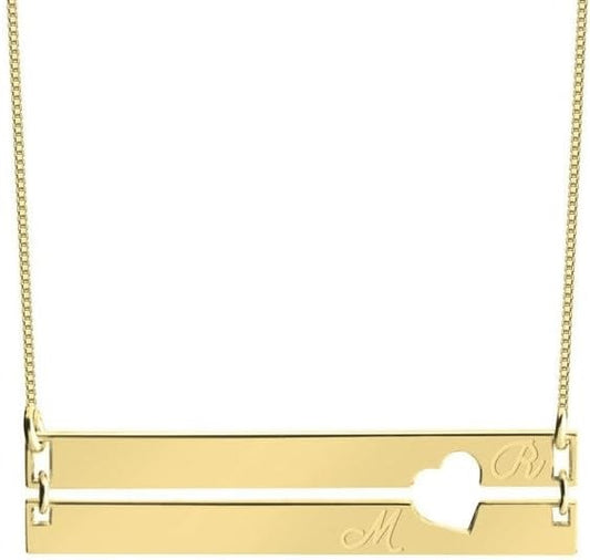 Personalized 18K Plated Bar Necklace