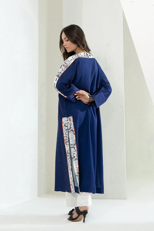 Blue Viscose Rayon Occasion Wear Women's Long Kaftan