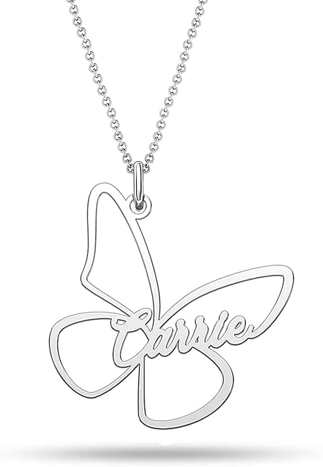 Butterfly Customized Nameplate Pedant Jewelry