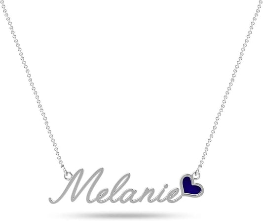 Personalized Birthstone 925 Sterling Silver Name Necklace