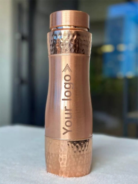 100 % Pure Personalise Copper Drinking Water Bottle Ayurveda Yoga Health Benefit