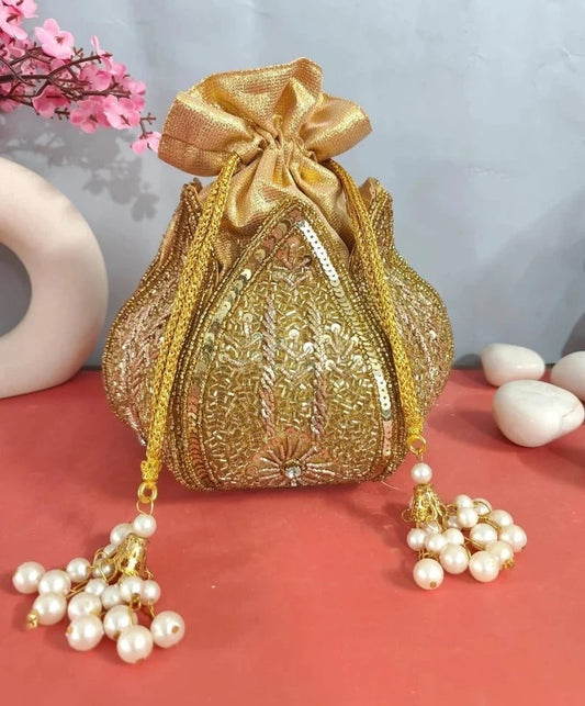 Designer Lotus  Potli Bag