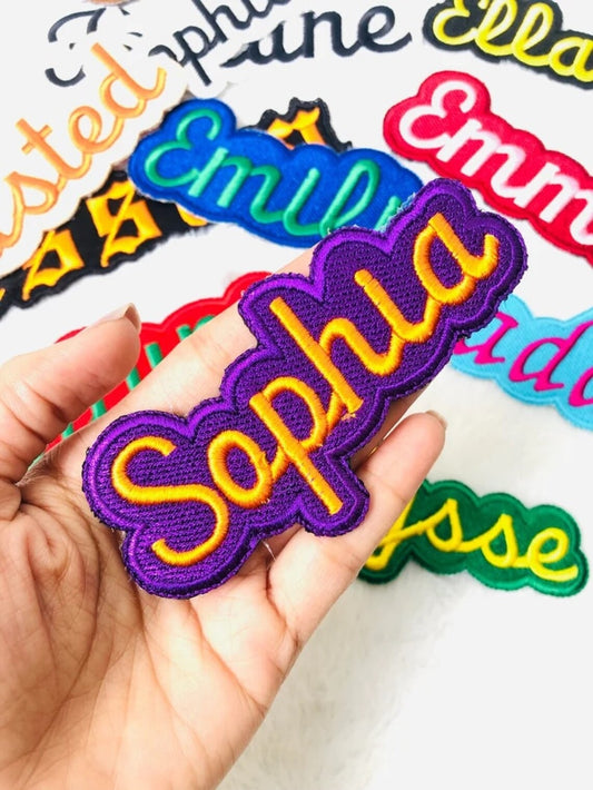 Personalised Embroidered Name Patches Sew On, Iron on, VELCRO®
