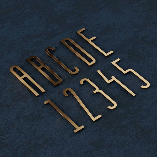 Modern Brass Door Numbers & Letters