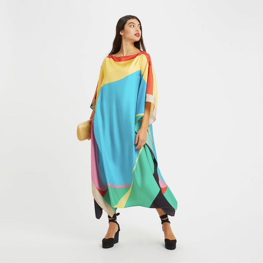 Soft Silk Crepe Kaftan, Party Wear Women's Caftan