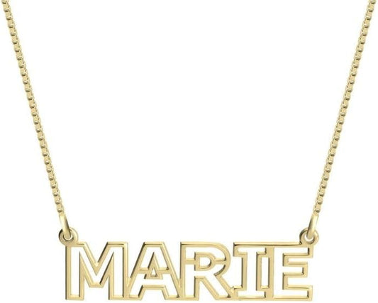 Custom Outline Nameplate Necklace