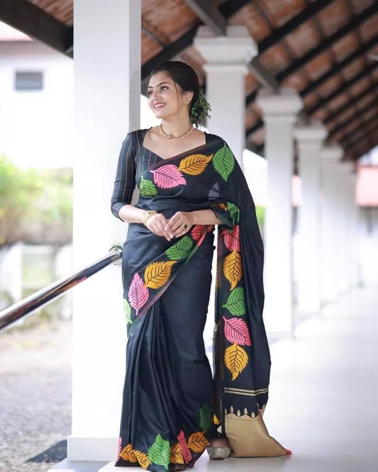 Banarasi Soft Silk Designer Saree & Blouse