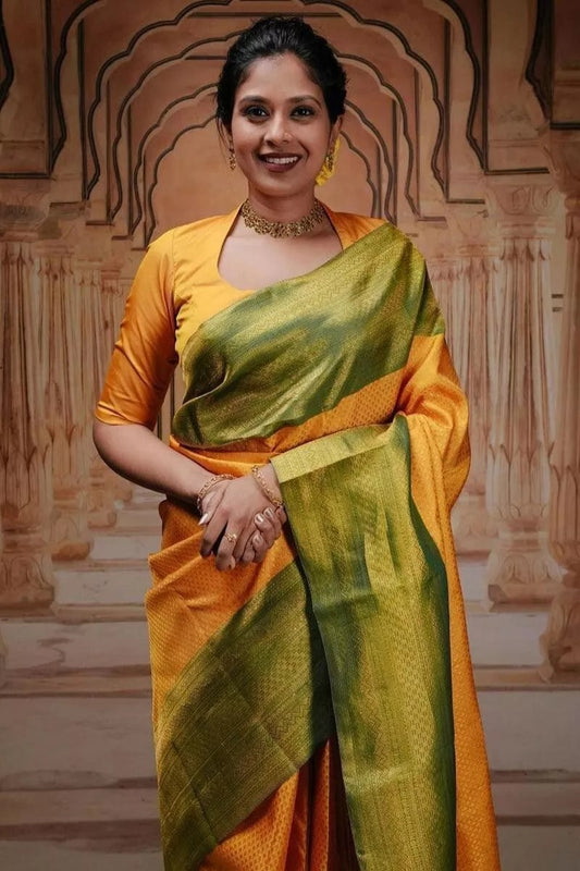 Banarsi Soft Silk Saree, Classic Look Fancy Sari & Blouse