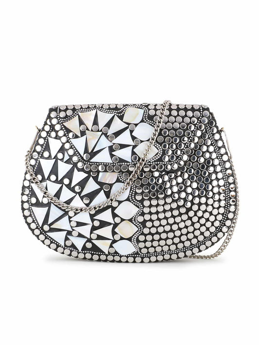 Mosaic Metal Embellished Clutch