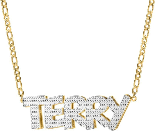 Double Plated Nameplate Name Necklace