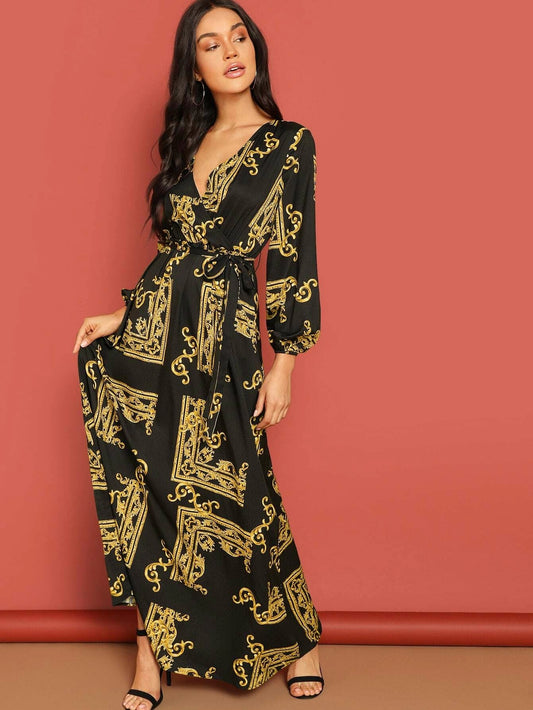 Women's Caftan Linen Casual Wear Digital Printed Long Kaftan