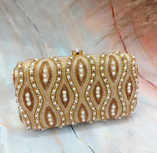 Pearl Embroidery Clutch