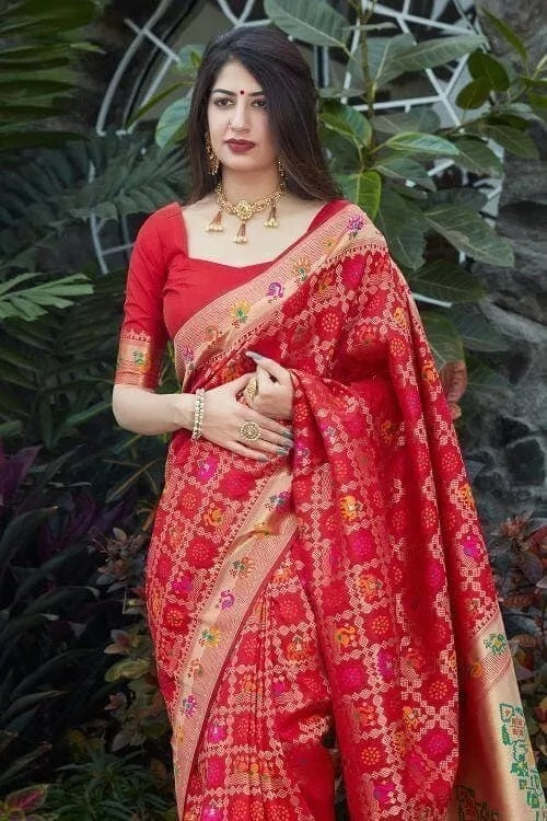 Banarasi Soft Silk Saree With Unstitched Blouse