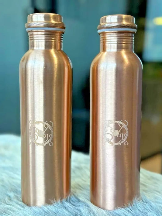 Personalise Pure Copper Water Bottle With Lid For Ayurvedic Health Benefits