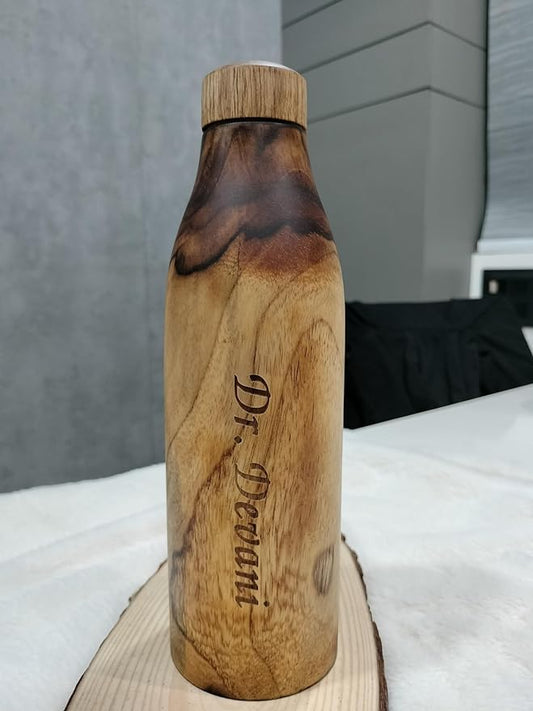 Wooden + Copper Water Bottle - 500ml