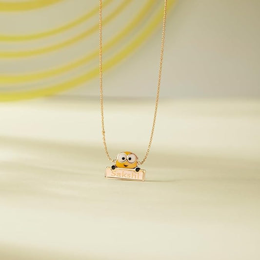 Personalized Minion 18K Gold Plated Necklace