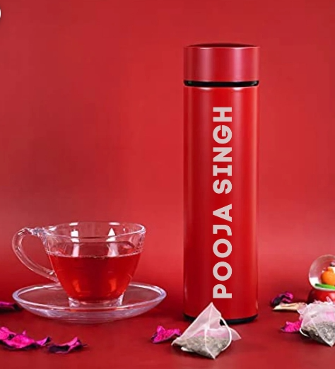 Custom Thermos Flask for Tea Coffee Travel Hot and Cold Drinks With Temperature Display