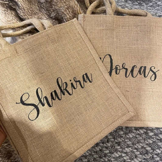 Personalized Beach jute Bag with Name