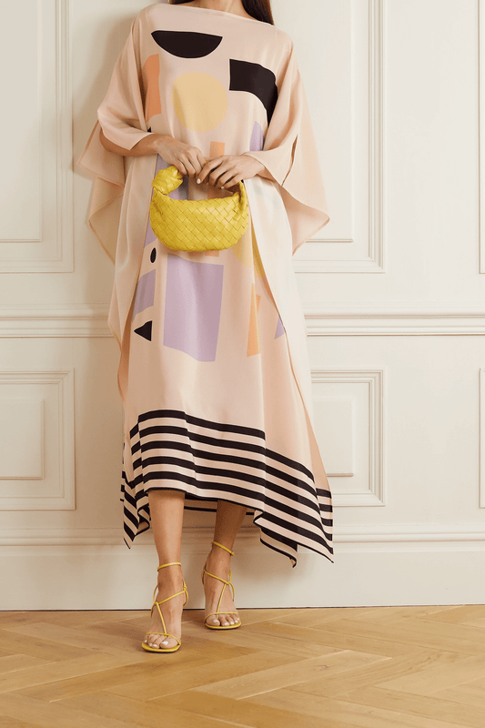 Women's Premium Soft Silk Crepe Kaftan,  Beach Wear Caftan