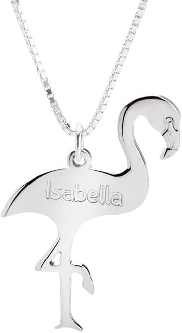 Personalized Flamingo Name Necklace