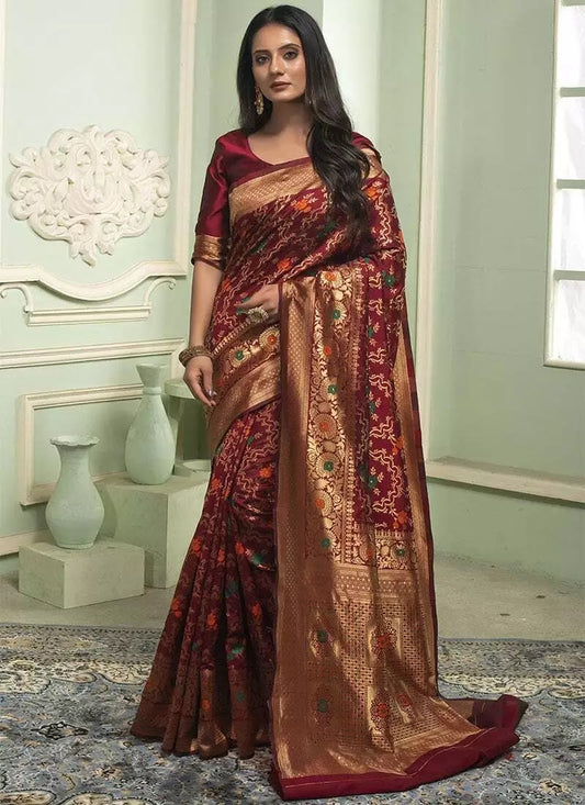 Classic Banarasi Soft Silk Wedding Sari & Blouse