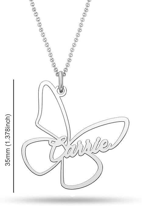 Butterfly Customized Nameplate Pedant Jewelry