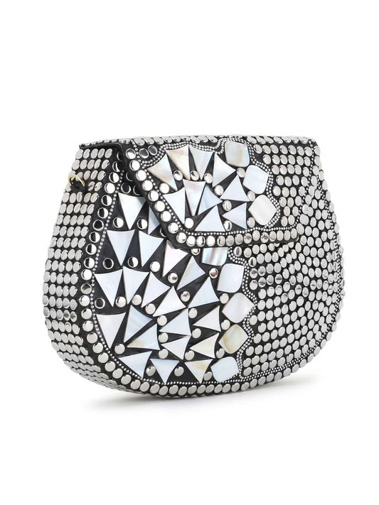 Mosaic Metal Embellished Clutch