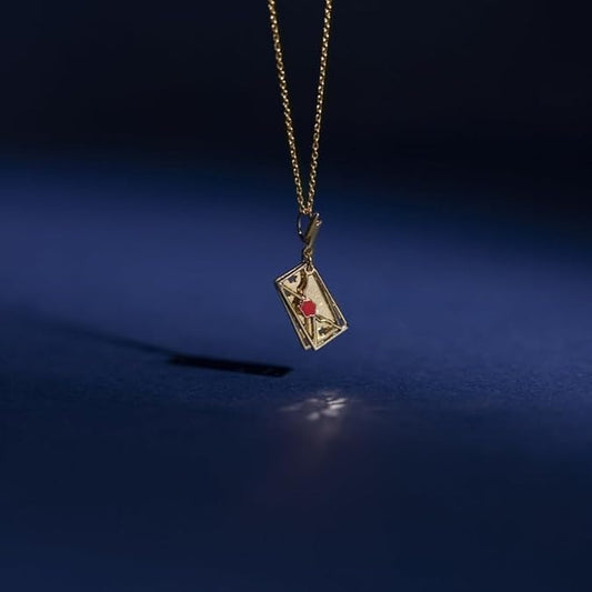 18K Gold Plated Enamel Pendant Necklace