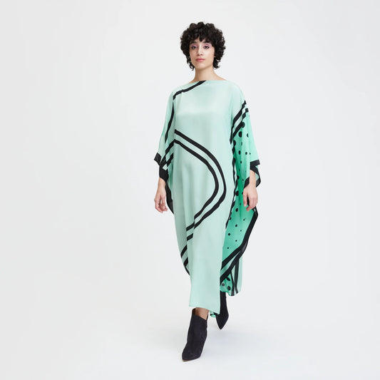 Women's Printed French Moss Long Kaftan