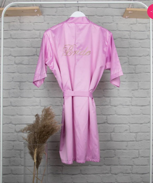 Personalised Satin Robe - Lilac