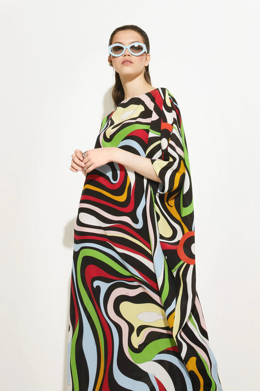 Women Printed Multi Color Long Kaftan