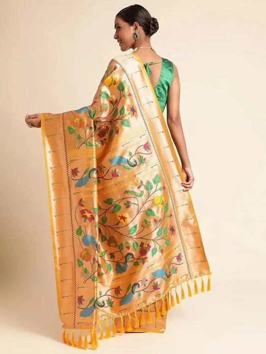 Banarasi Soft Silk Paithani Saree With Blouse